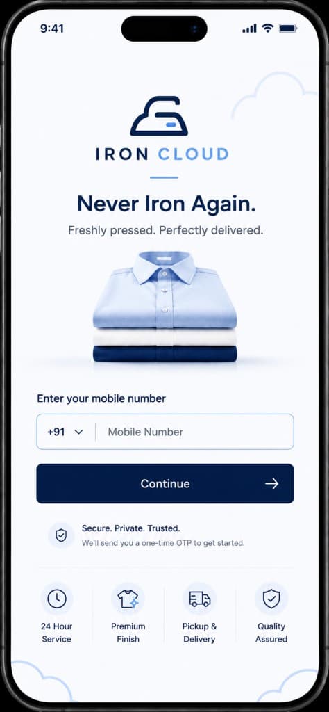 Iron Cloud login screen